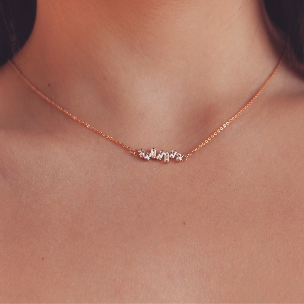 SARA NECKLACE || Baguette Cut Necklace